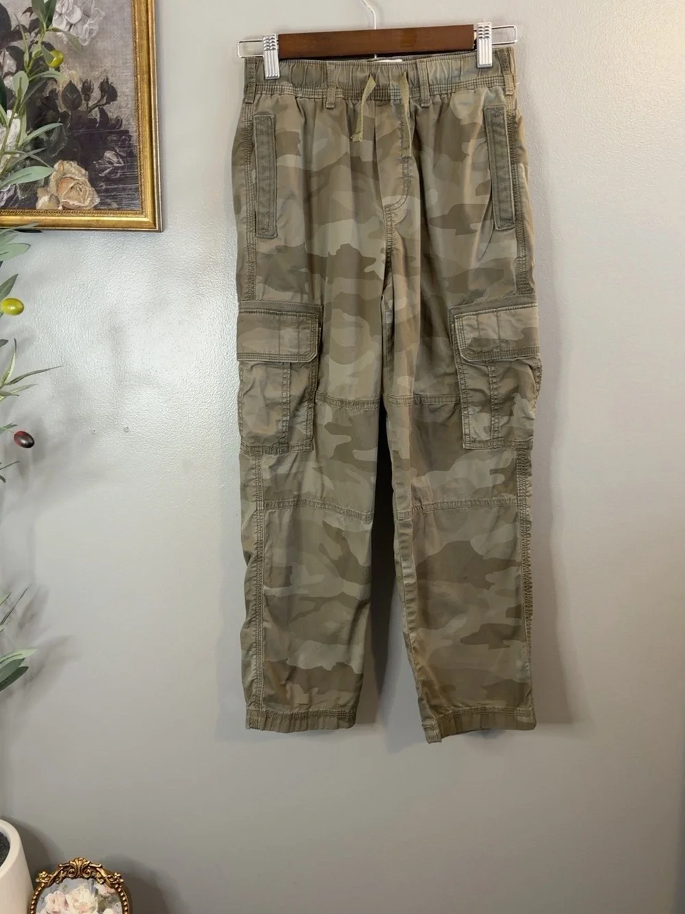 Abercrombie Kids 11/12 Camo Baggy Cargo Pants Utility Drawstring